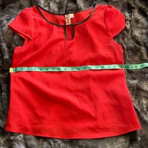 Cap sleeve red blouse